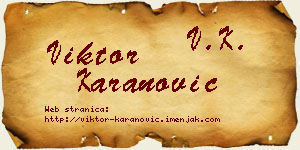 Viktor Karanović vizit kartica